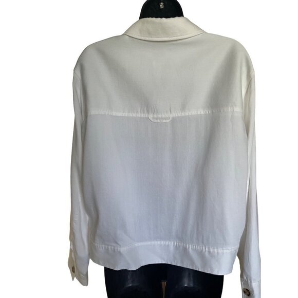 Club Monaco women’s white summer jacket Large 44 chest 23.long - Picture 2 of 8